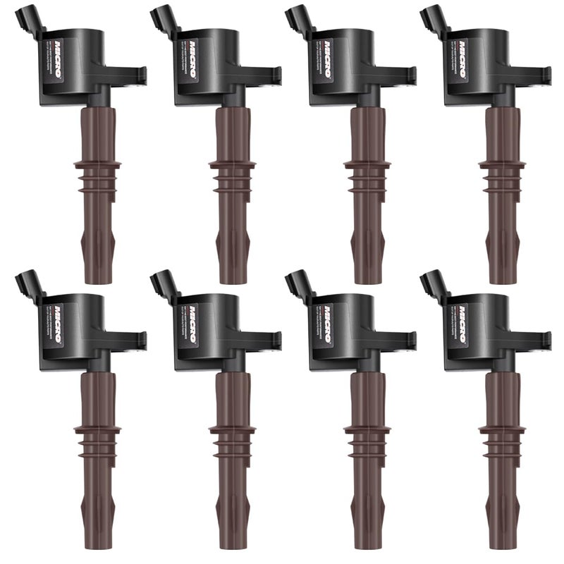Micro Set of 8 Brown Boot Ignition Coil Pack Compatible with Ford Lincoln Expedition F450 F550 Super Duty Navigator 4.6L 5.4L 6.8L Replacement for 8L3Z-12029-A C1659 DG521 - Image 3